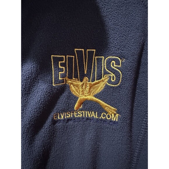Elvis Presley Festival Fleece Zip-front Navy Micro fleece Women’s Size Small - Picture 2 of 7